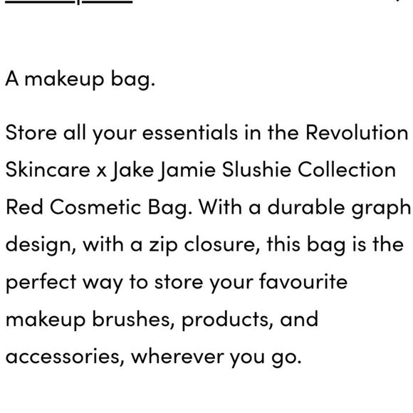 Revolution Beauty X Jake Jamie Slushie Collection Makeup Bag- Red & Blue - Picture 5 of 5